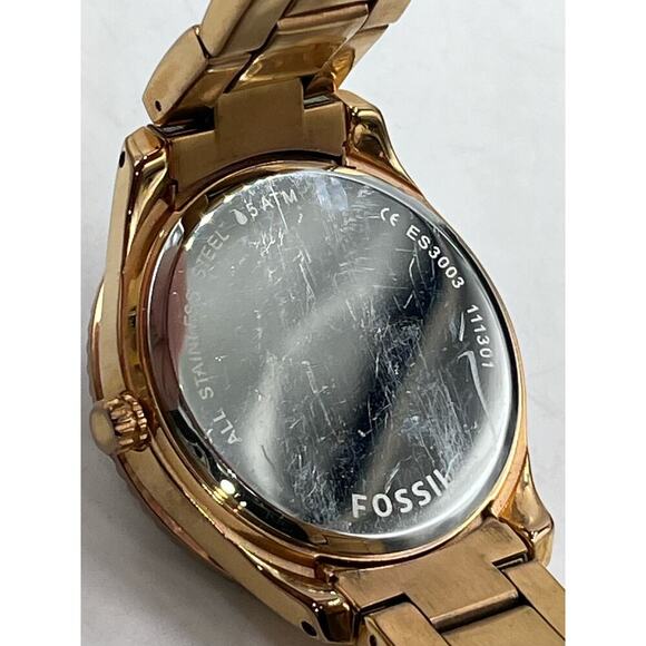 Fossil Stella ES3003 Stainless Steel Analog‎ Rose Dial Quartz Watch DE315 XS - Picture 8 of 12